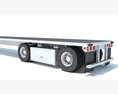 Semi Truck With Flatbed Trailer 3d model
