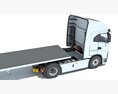 Semi Truck With Flatbed Trailer 3d model