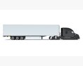 Semi Truck With Large Refrigerated Trailer 3D模型
