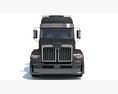 Semi Truck With Large Refrigerated Trailer Modello 3D clay render