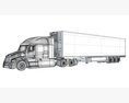 Semi Truck With Large Refrigerated Trailer 3D-Modell