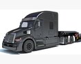 Sleeper Cab Truck With Platform Trailer 3Dモデル dashboard
