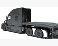 Sleeper Cab Truck With Platform Trailer 3D модель seats