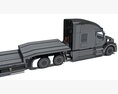 Sleeper Cab Truck With Platform Trailer 3D модель