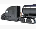 Sleeper Cab Truck With Tank Semitrailer 3D-Modell seats