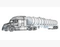 Sleeper Cab Truck With Tank Semitrailer 3Dモデル