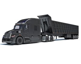 Sloped Cab Truck With Tipper Trailer 3Dモデル