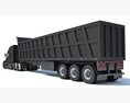 Sloped Cab Truck With Tipper Trailer 3D 모델  side view