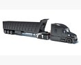Sloped Cab Truck With Tipper Trailer 3D 모델  top view