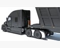 Sloped Cab Truck With Tipper Trailer 3d model seats