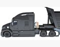 Sloped Cab Truck With Tipper Trailer 3d model