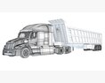 Sloped Cab Truck With Tipper Trailer 3D 모델 