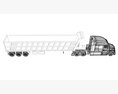 Sloped Cab Truck With Tipper Trailer 3D模型