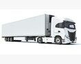 Truck With Refrigerator Trailer Modelo 3d argila render