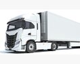 Truck With Refrigerator Trailer 3D 모델  seats