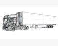 Truck With Refrigerator Trailer 3Dモデル