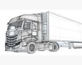 Truck With Refrigerator Trailer 3D模型