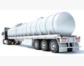 Truck With Tank Semi Trailer 3D 모델  side view
