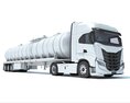 Truck With Tank Semi Trailer 3D модель front view