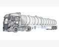 Truck With Tank Semi Trailer 3D 모델 