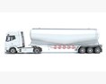 Truck With Tank Trailer 3D 모델  back view
