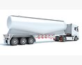 Truck With Tank Trailer 3D 모델  side view