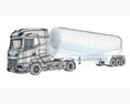 Truck With Tank Trailer 3D 모델 