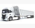 Truck With Tipper Trailer 3D-Modell Rückansicht