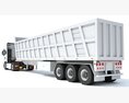 Truck With Tipper Trailer 3D 모델  side view