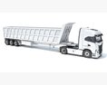 Truck With Tipper Trailer 3D 모델  top view
