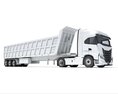 Truck With Tipper Trailer 3D 모델  front view