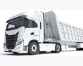 Truck With Tipper Trailer 3Dモデル seats