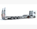 Two Axle Truck With Platform Trailer 3Dモデル side view