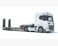 Two Axle Truck With Platform Trailer 3D модель top view
