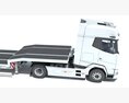 Two Axle Truck With Platform Trailer 3D 모델  seats