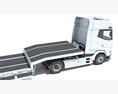 Two Axle Truck With Platform Trailer 3d model
