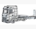 Two Axle Truck With Platform Trailer 3D 모델 