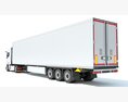 White Semi-Truck With Refrigerated Trailer 3D模型