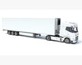 White Semi-Truck With Refrigerated Trailer Modelo 3d