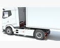 White Semi-Truck With Refrigerated Trailer Modello 3D dashboard