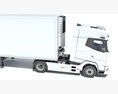 White Semi-Truck With Refrigerated Trailer 3Dモデル seats