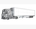 White Semi-Truck With Refrigerated Trailer 3D-Modell