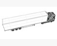 White Semi-Truck With Refrigerated Trailer 3D-Modell