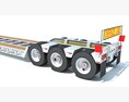 White Semi Truck With Lowboy Trailer Modelo 3D