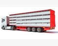 Animal Transporter Truck 3D-Modell wire render