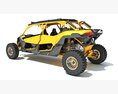 ATV Four Wheeler Buggy 3D模型 wire render