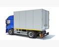 Blue Refrigerator Truck 3Dモデル wire render