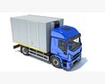 Blue Refrigerator Truck 3D 모델  top view