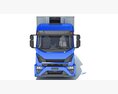 Blue Refrigerator Truck 3D 모델  front view