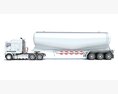 Heavy-Duty Truck With Tank Trailer 3D 모델  back view